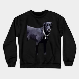 rough black dog-vector art the dog Crewneck Sweatshirt